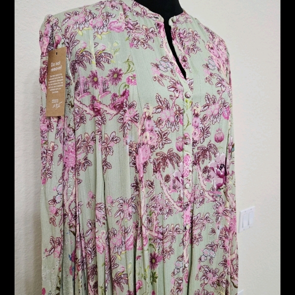 Hemant and Nandita Adira Floral Pink and White Maxi Dress-Size Large - Picture 13 of 17